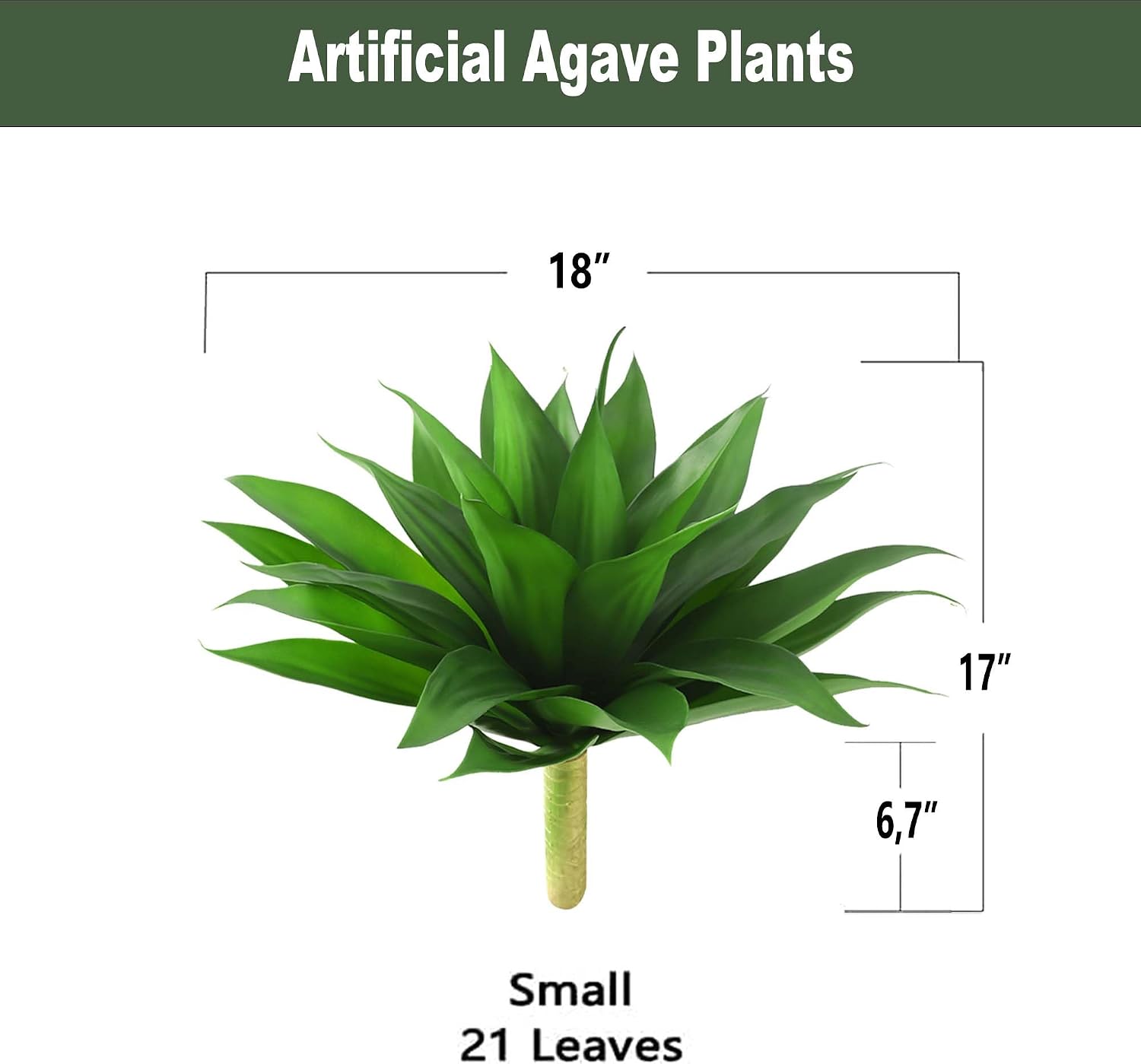 Artificial Agave Plants-Set of 2 Large Fake Agave for Outdoors,Faux Aesthetic Plants for Home Decor, Realistic UV Resistant Fake Agave Plants Without Pot